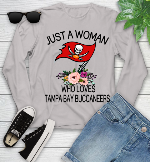 NFL Just A Woman Who Loves Tampa Bay Buccaneers Football Sports Youth Long Sleeve 9