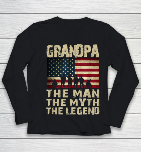 Grandpa Funny Gift Apparel  Father's Day Grandpa The Man Myth Legend Youth Long Sleeve