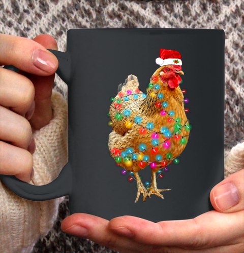 Chicken Christmas Light T Shirt Hen Love Farmer Ceramic Mug 11oz