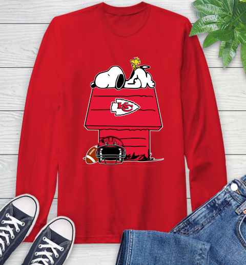 Kansas City Chiefs NFL Football Snoopy Woodstock The Peanuts Movie Long Sleeve T-Shirt 10