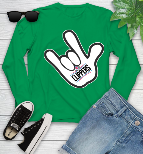 LA Clippers NBA Basketball Mickey Rock Hand Disney Youth Long Sleeve 6