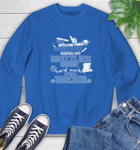 Memphis Grizzlies NBA I'm A Difference Making Student Caring Basketball Loving Kinda Teacher Sweatshirt 9
