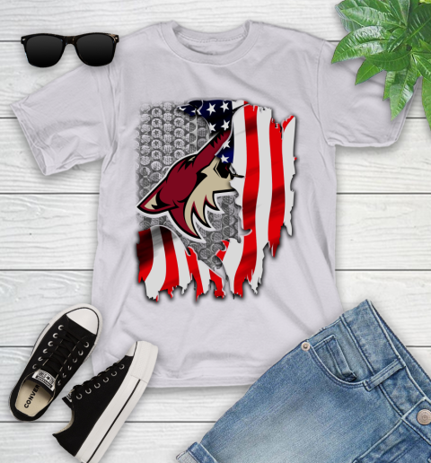 Arizona Coyotes NHL Hockey American Flag Youth T-Shirt - Image 5