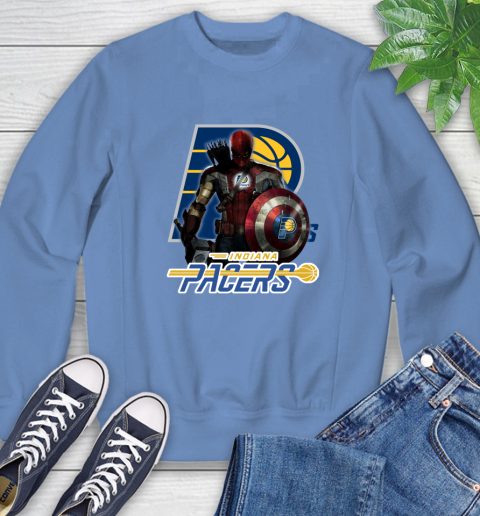 Indiana Pacers NBA Basketball Captain America Thor Spider Man Hawkeye Avengers Sweatshirt 11