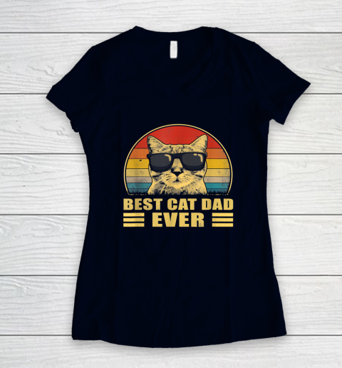 Best Cat Dad Ever Bump Fit Father's Day Gift Daddy Women's V-Neck T-Shirt 2