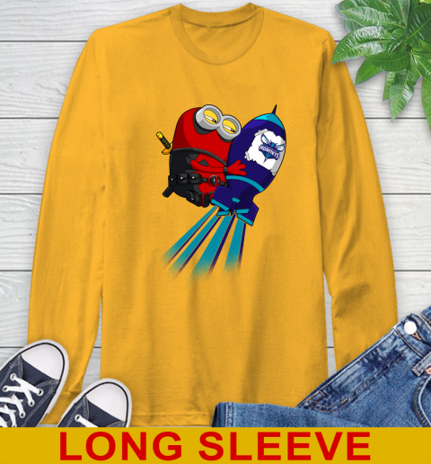 NBA Basketball Charlotte Hornets Deadpool Minion Marvel Shirt Long Sleeve T-Shirt 2