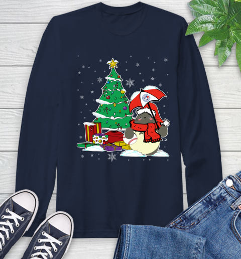 Toronto Blue Jays MLB Baseball Cute Tonari No Totoro Christmas Sports Long Sleeve T-Shirt 3