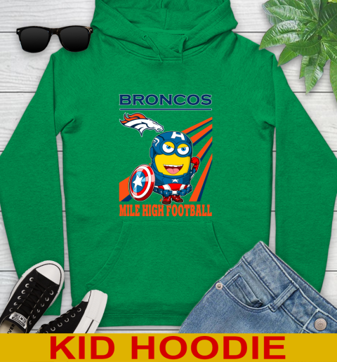 NFL Football Denver Broncos Captain America Marvel Avengers Minion Shirt Youth Hoodie 8