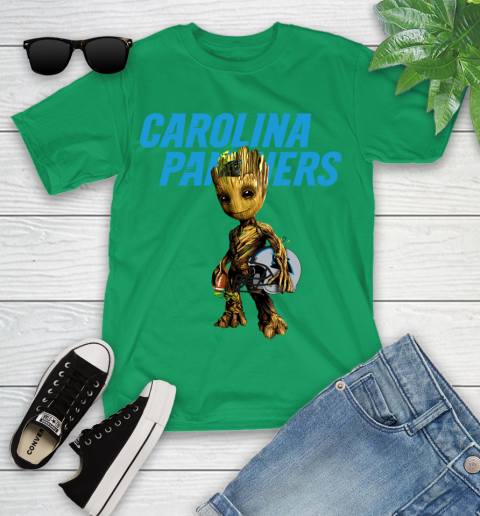 Carolina Panthers NFL Football Groot Marvel Guardians Of The Galaxy Youth T-Shirt 6