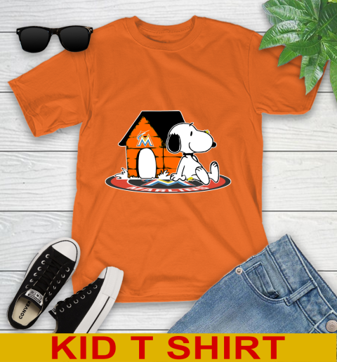 MLB Baseball Miami Marlins Snoopy The Peanuts Movie Shirt Youth T-Shirt 7