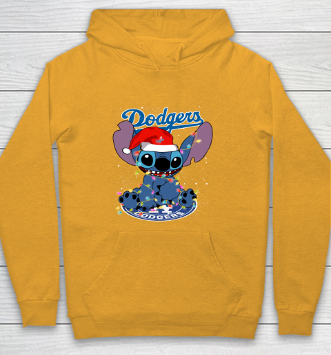 Los Angeles Dodgers MLB noel stitch Baseball Christmas Youth Hoodie 2