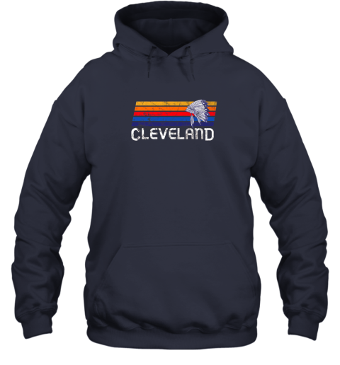 jxzm retro cleveland shirt native american baseball skyline hoodie 23 front navy