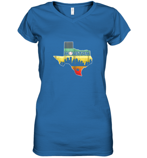5bfx houston retro baseball shirtvintage houston baseball women v neck t shirt 39 front royal