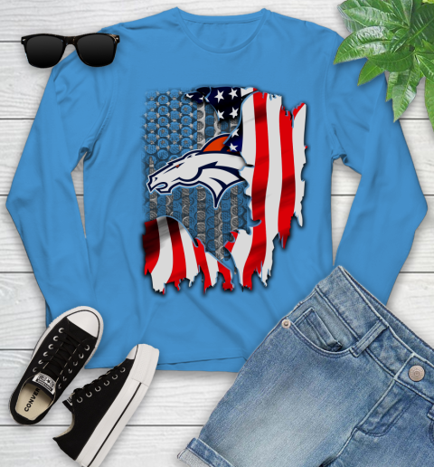 Denver Broncos NFL Football American Flag Youth Long Sleeve 8