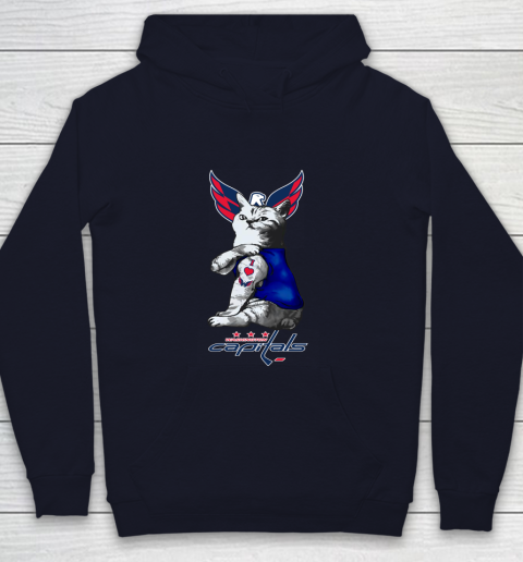 NHL My Cat Loves Washington Capitals Hockey Youth Hoodie 2