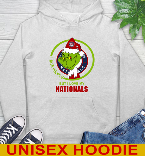 Washington Nationals MLB Christmas Grinch I Hate People But I Love My Favorite Baseball Team Hoodie
