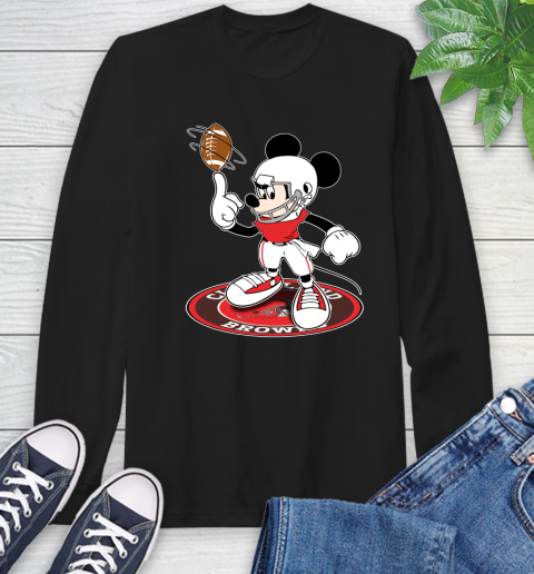NFL Football Cleveland Browns Cheerful Mickey Disney Shirt Long Sleeve T-Shirt