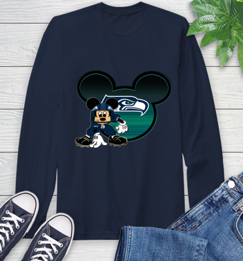 NFL Seattle Seahawks Mickey Mouse Disney Football T Shirt Long Sleeve T-Shirt 4
