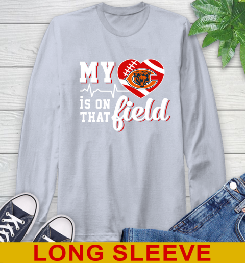 NFL My Heart Is On That Field Football Sports Chicago Bears Long Sleeve T-Shirt 6