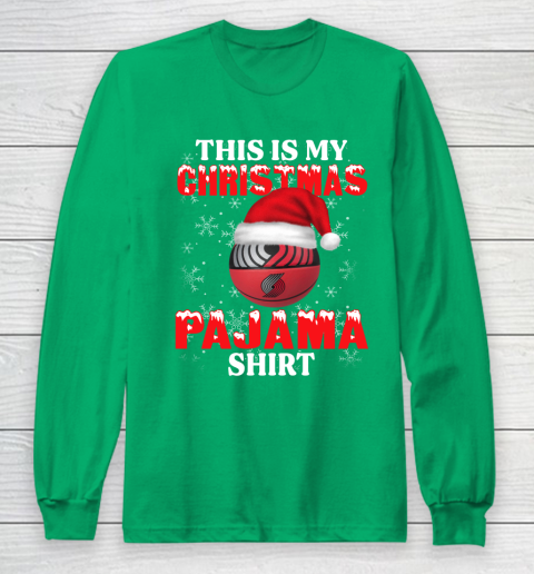 Portland Trail Blazers This Is My Christmas Pajama Shirt NBA Long Sleeve T-Shirt 4