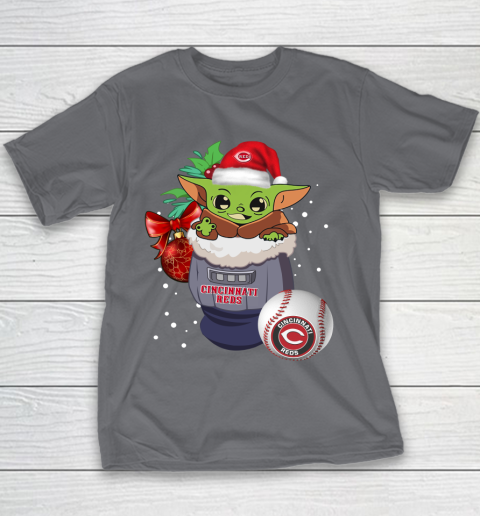 Cincinnati Reds Christmas Baby Yoda Star Wars Funny Happy MLB Youth T-Shirt 7
