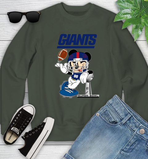 NFL newyork giants Mickey Mouse Disney Super Bowl Football T Shirt Youth Sweatshirt 10