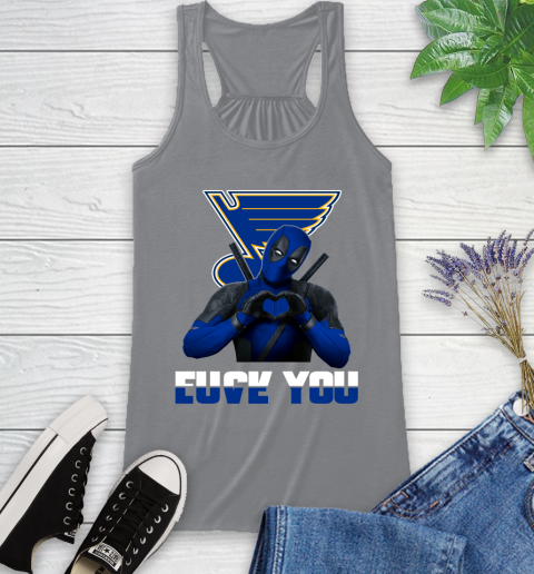 NHL St.Louis Blues Deadpool Love You Fuck You Hockey Sports Racerback Tank 4