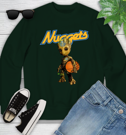 Denver Nuggets NBA Basketball Groot Marvel Guardians Of The Galaxy Youth Sweatshirt 10