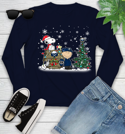 NHL Buffalo Sabres Snoopy Charlie Brown Woodstock Christmas Stanley Cup Hockey Youth Long Sleeve 2