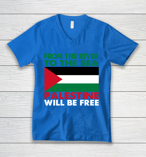From The River To The Sea Palestine Will Be Free V-Neck T-Shirt 5