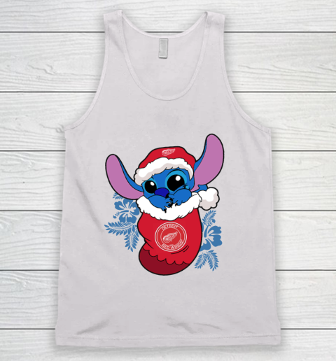 Detroit Red Wings Christmas Stitch In The Sock Funny Disney NHL Tank Top 2