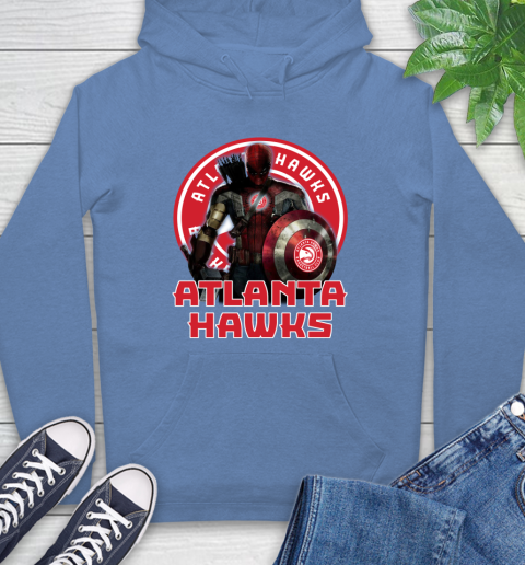 Atlanta Hawks NBA Basketball Captain America Thor Spider Man Hawkeye Avengers Hoodie 11