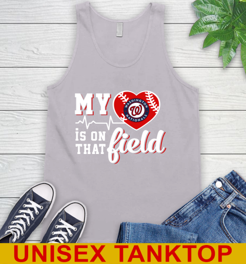 MLB My Heart Is On That Field Baseball Sports Washington Nationals Tank Top 3