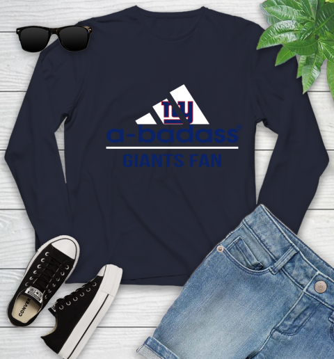 NFL A Badass New York Giants Fan Adidas Football Sports Youth Long Sleeve 2