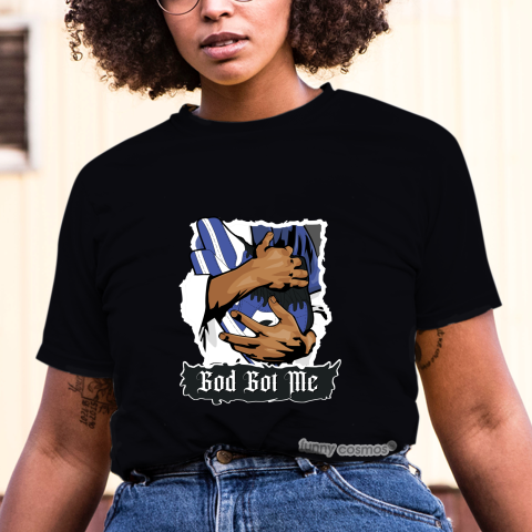 Air Jordan 1 Game Royal Matching Sneaker Shirt God Got Me Royal Black And White Sneaker Shirt