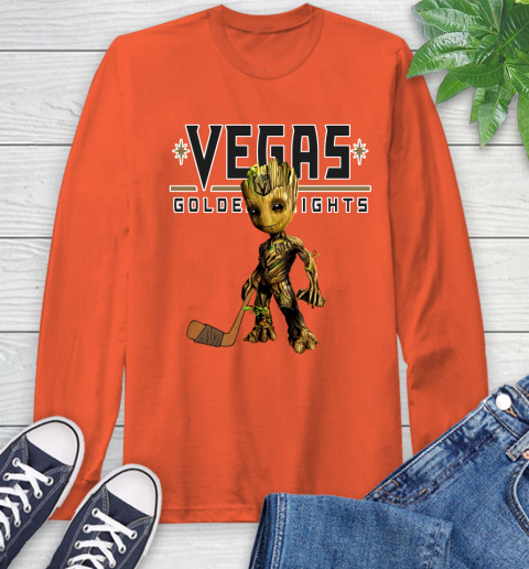 Vegas Golden Knights NHL Hockey Groot Marvel Guardians Of The Galaxy Long Sleeve T-Shirt 5