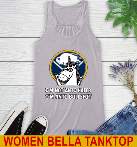 Buffalo Sabres NHL Hockey Unicorn I'm Not Anti Hater I'm Anti Bullshit Racerback Tank 5