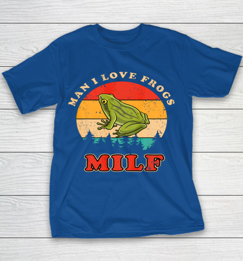 MILF Man I Love Frogs Funny Retro Frog Youth T-Shirt 6