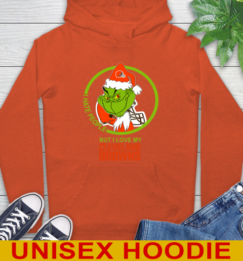 Cleveland Browns NFL Christmas Grinch I Hate People But I Love My Favorite Football Team Hoodie 5