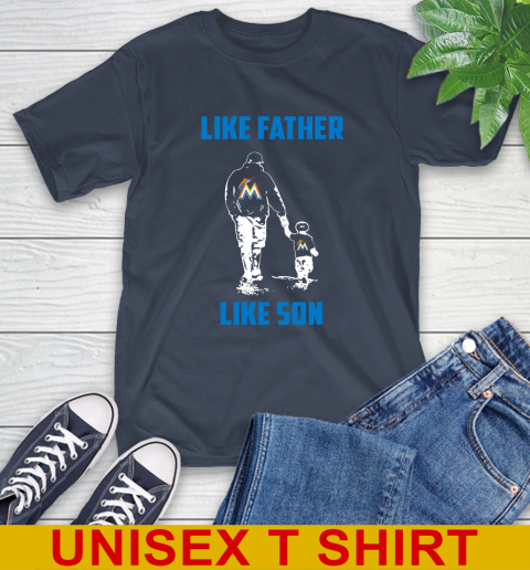 Miami Marlins MLB Baseball Like Father Like Son Sports T-Shirt 3