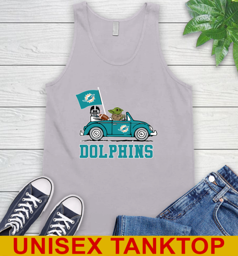 NFL Football Miami Dolphins Darth Vader Baby Yoda Driving Star Wars Shirt Tank Top 4