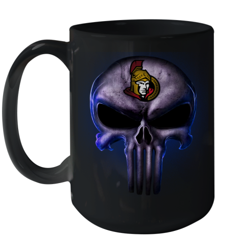 Ottawa Senators NHL Hockey Punisher Skull Sports Ceramic Mug 15oz