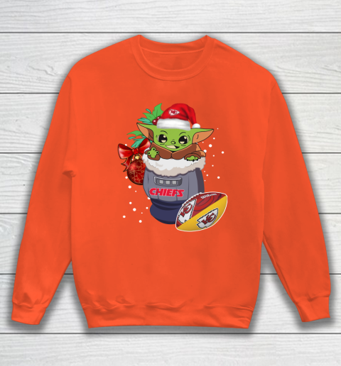 Kansas City Chiefs Christmas Baby Yoda Star Wars Funny Happy NFL Sweatshirt 4