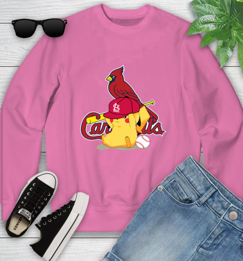 MLB Pikachu Baseball Sports St.Louis Cardinals Youth Sweatshirt - Image 8