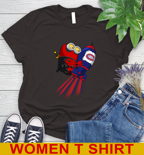NHL Hockey Montreal Canadiens Deadpool Minion Marvel Shirt Women's T-Shirt 9