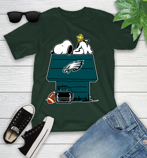 Philadelphia Eagles NFL Football Snoopy Woodstock The Peanuts Movie Youth T-Shirt 5