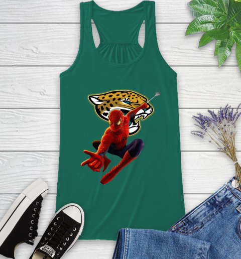 NFL Spider Man Avengers Endgame Football Jacksonville Jaguars Racerback Tank 7