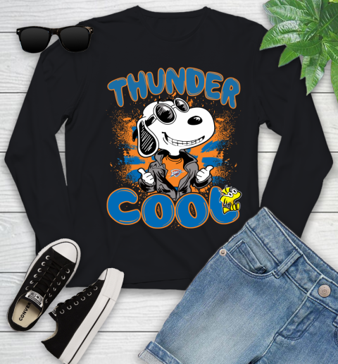 NBA Basketball Oklahoma City Thunder Cool Snoopy Shirt Youth Long Sleeve