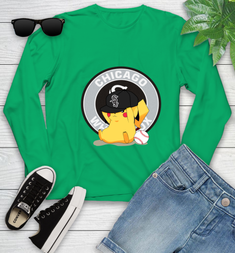 MLB Pikachu Baseball Sports Chicago White Sox Youth Long Sleeve 6