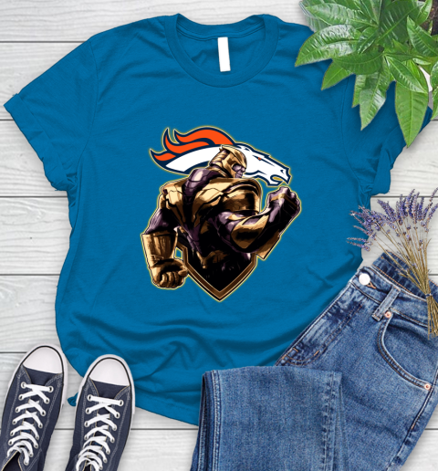 NFL Thanos Avengers Endgame Football Sports Denver Broncos Women's T-Shirt 7